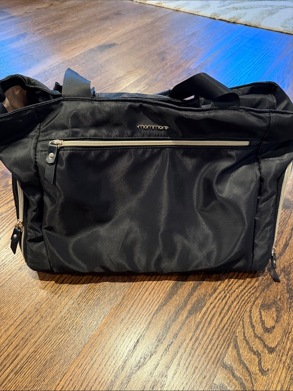 Black Women's Pump Lap Top Bag with Front Zip Pocket